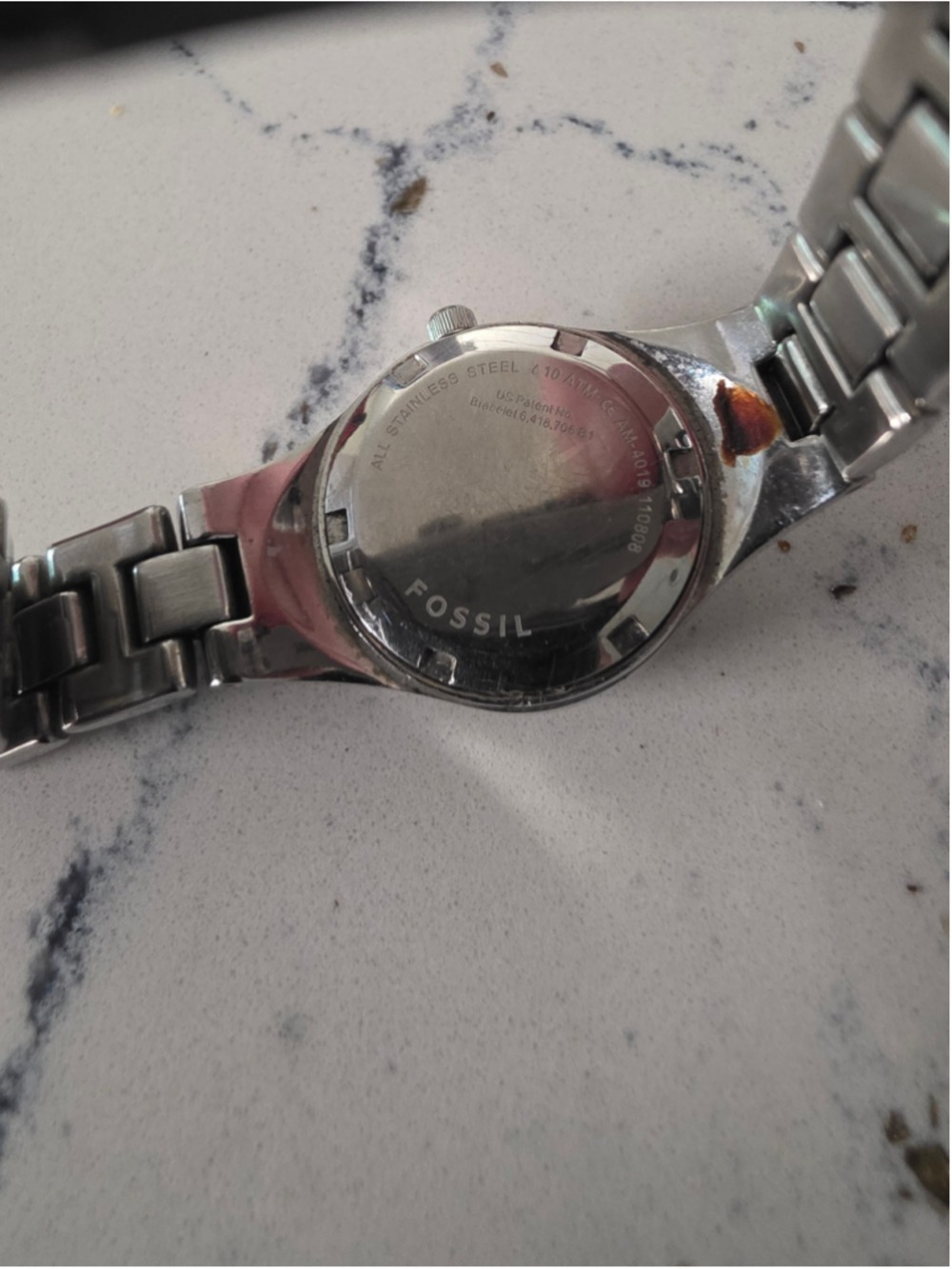 Women's Fossil Silver-Tone Crystal Accent Watch, One Size - Picture 4 of 12